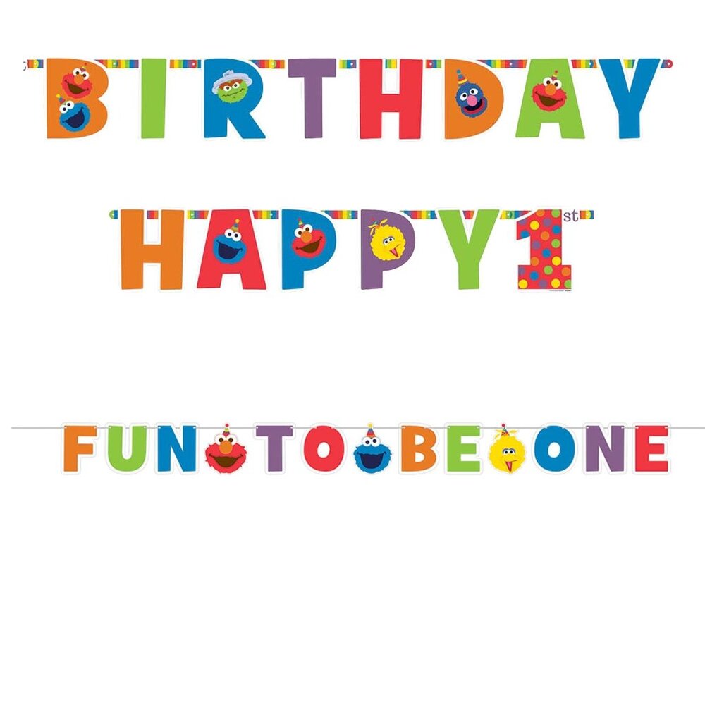 Sesame Street Jumbo Letter Banner Kit With Bonus Mini Banner For Birthday Partie